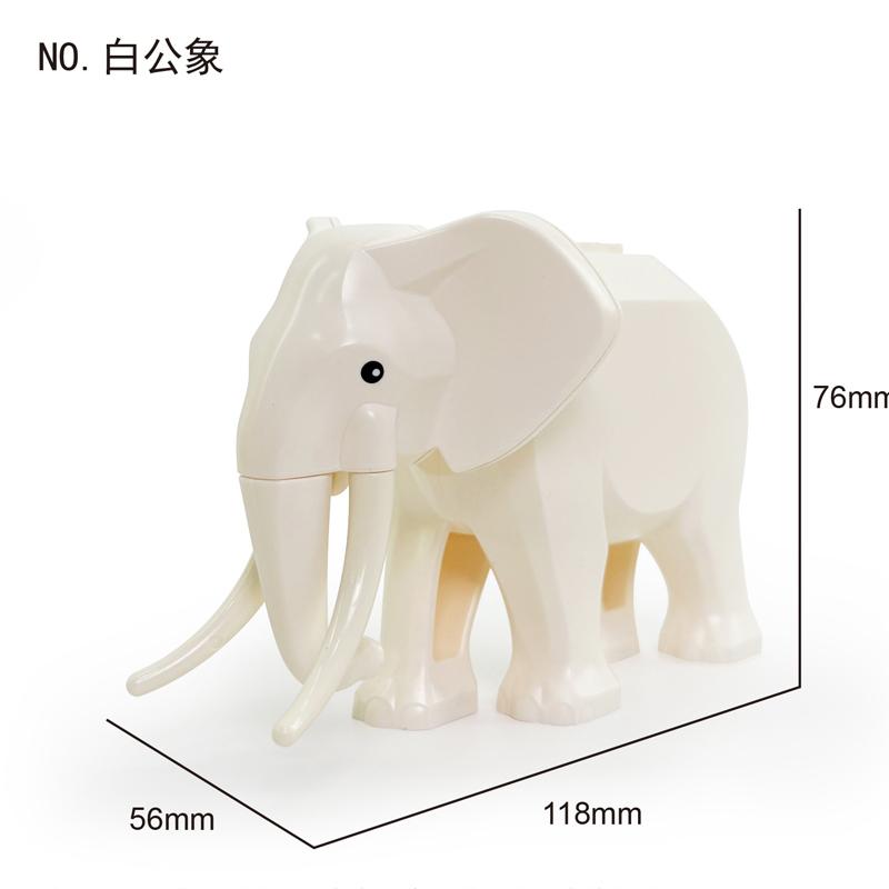 MOC Farm Zoo Animal Building Blocks Crocodile Shark Dolphin Chimpanzee Cow Leopard Educational Game Accessories Bricks Kids Toys