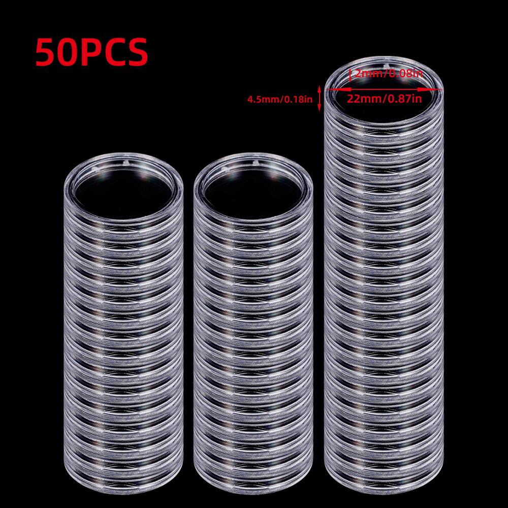 10/50/100Pcs 19-33mm Transparent Coin Cases Holder Coin Collecting Box Case Coins Storage Capsules Protection Boxes Container