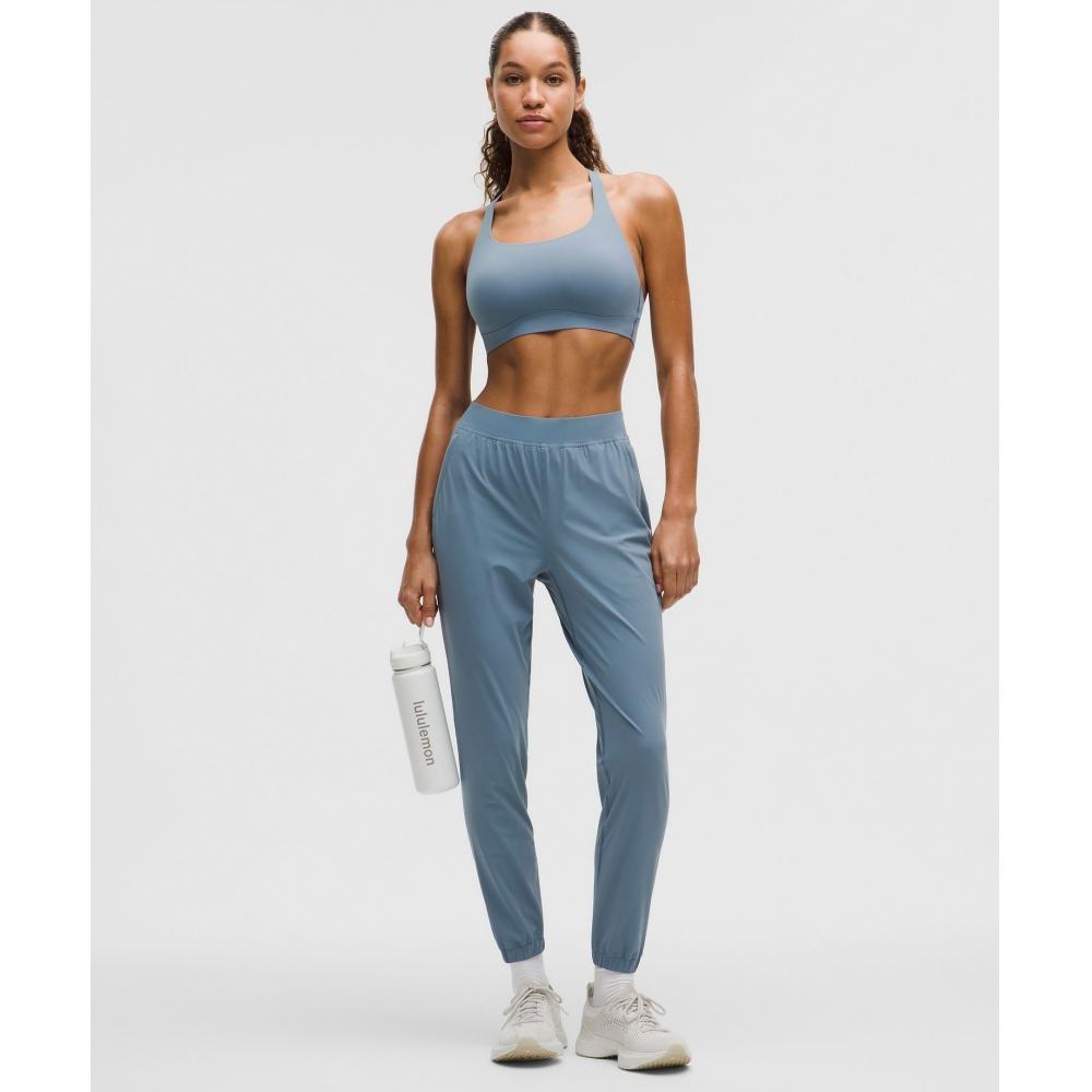 Lululemon Everlux Strappy BaCk Sports Bra  Medium Support  B C Cup Steel Blue