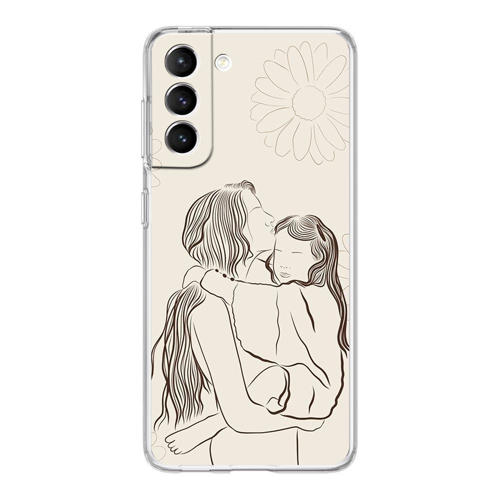 Phone Case For Samsung Galaxy S24 Plus S23 S22 S21 S20 FE Ultra 5G S10 S10E S9 Soft Clear Silicone Cover Baby Girl Mom Family