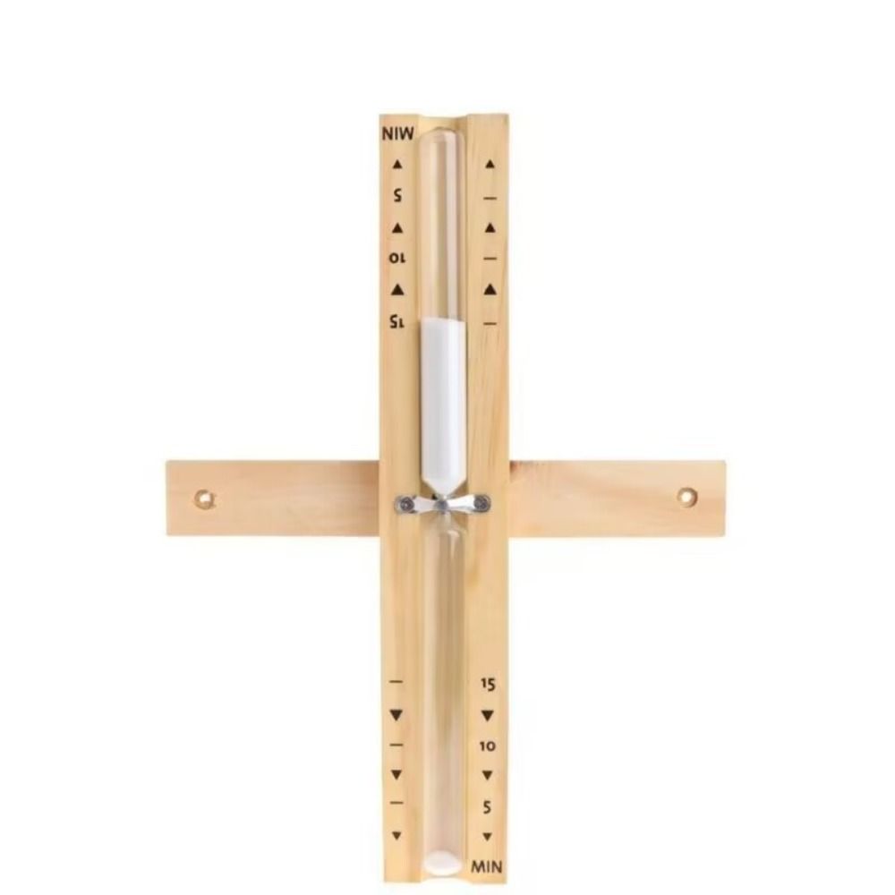 15 Minute Sauna Sand Timer Wall Mounted Home Decoration Sandglass Clock Rotating Wooden Glass Hourglass Timer Bathroom