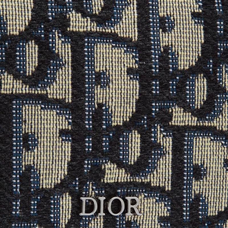 Dior Vollflächiges Logo Klassischer gestickter Monogramm-Kartenhalter Unisex-Kartenhalter Denim-Blau 2ESCH136YSE-H05E