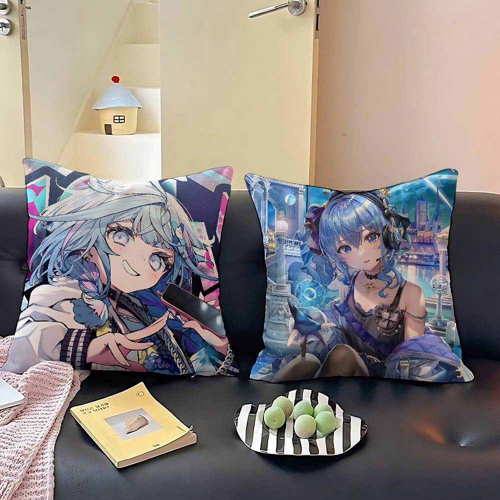 Hololive Cartoon Pillow Case Throw Pillow Cover Nordic Vintage Style Cushion Covers Home Living Room Sofa Couch Seat