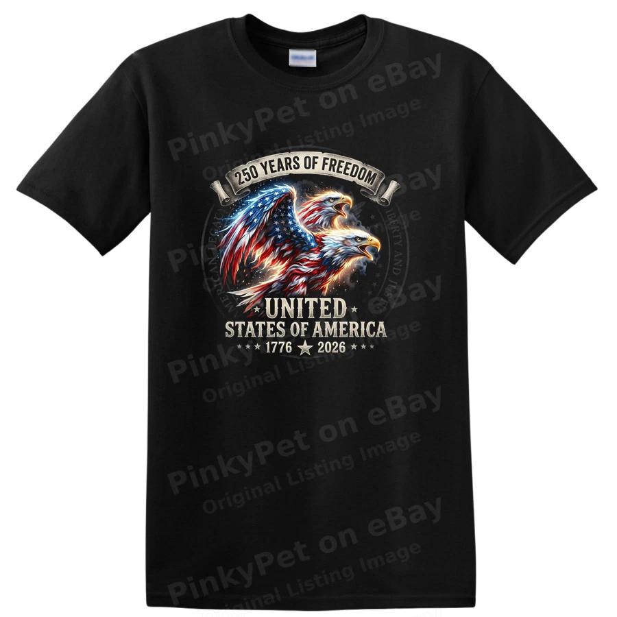 250 Years of Freedom USA Eagle T Shirt Celebrate 1776 2026 Tee American Legacy