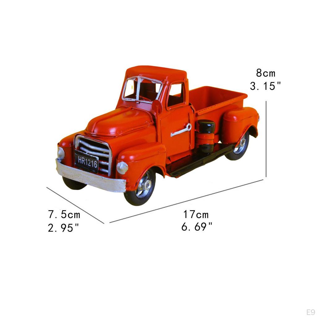 Christmas Farmhouse Truck Farm Metal Car Cute Collectible Tabletop Storage Pickup Model