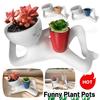 Relaxing Person Holding Pot Planter Body Vase Decors Resin Funny Succulents Planter Pot for Succulents Cactus Home Garden Decor