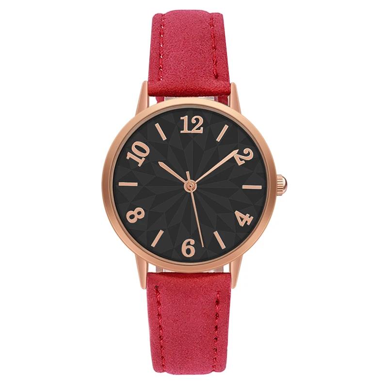 Fashion Women Watch Matte Leather Strap Wristwatch Quartz Watches for Women Gift