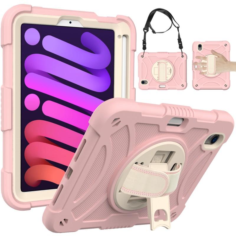 360 Degree Rotating Shockproof Silicone Case IPad Mini 6 7 - Portable Slim Cover With Strap Option