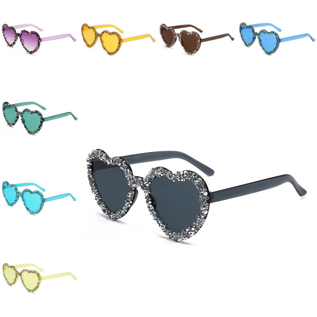 New Unisex Heartshaped Clear Jelly Sunglasses With Handmade Rhinestones For Summer Parties