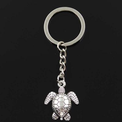 Fashion Keychain 26x23mm Tortoise Turtle Sea   Pendants DIY Men Jewelry Car Key Chain Ring Holder Souvenir For Gift