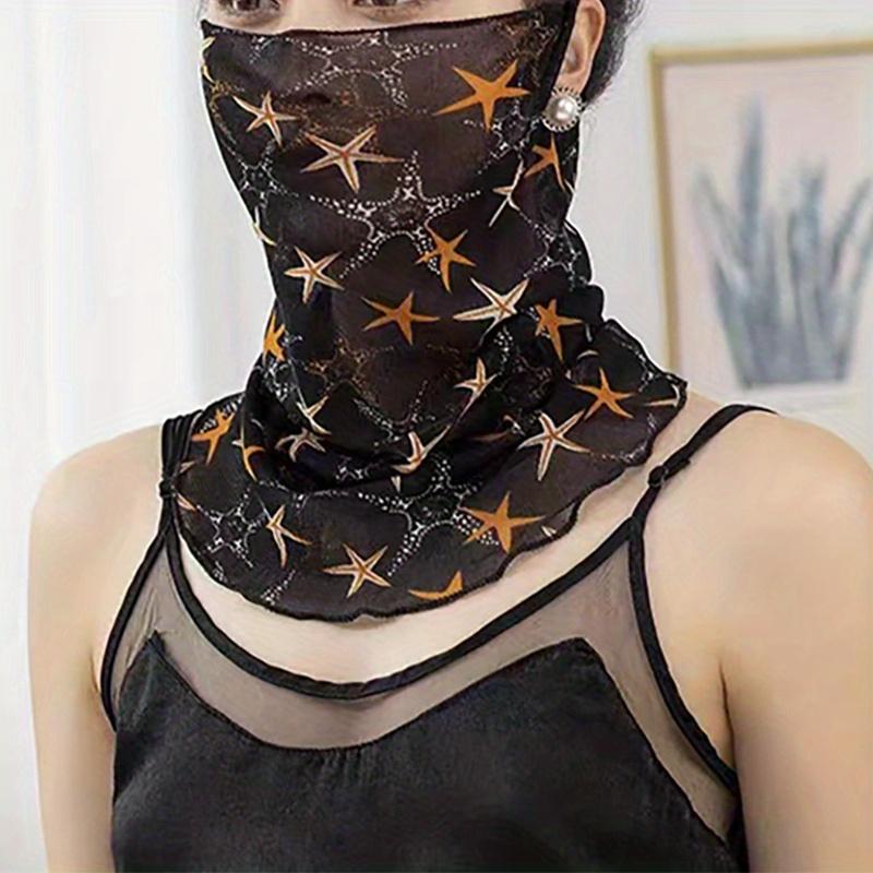 

Женский элегантный шарф-бандана с принтом - Эластичная дышащая маска и накидка для лица с классическим принтом