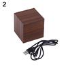Digital Wooden Cube Modern Led Thermometer Timer Calendar Desk Alarm Clock