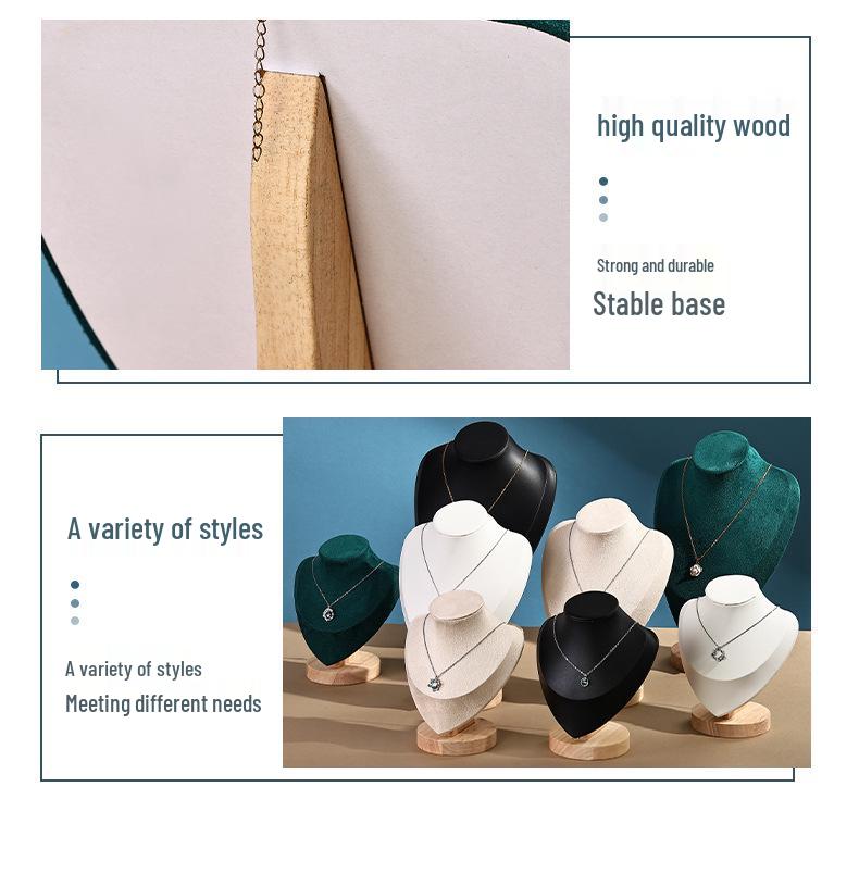 Solid Wood Jewelry Display Mannequin for Necklaces