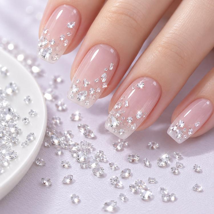 1440 PCS / Set Mini Flat Bottom Sparkling Diamond Nail Jewelry Set