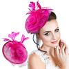 British Styles Women's Fascinator Beautiful Linen Brida Headwears Delicate Hat Adornment For Stylish Appearance