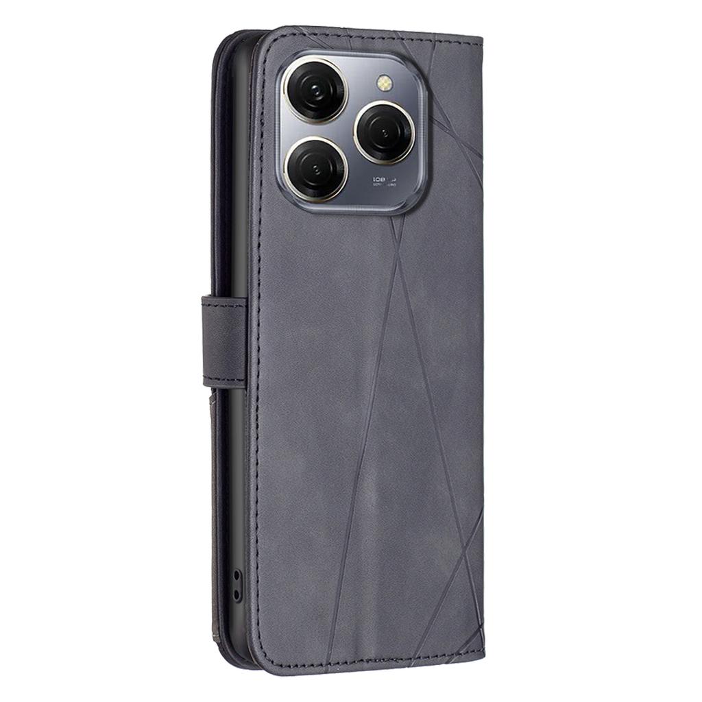 BINFEN COLOR For TECNO Spark 20 Pro 5G Phone Cases Wallet Stand Geometry Imprint Leather Cover
