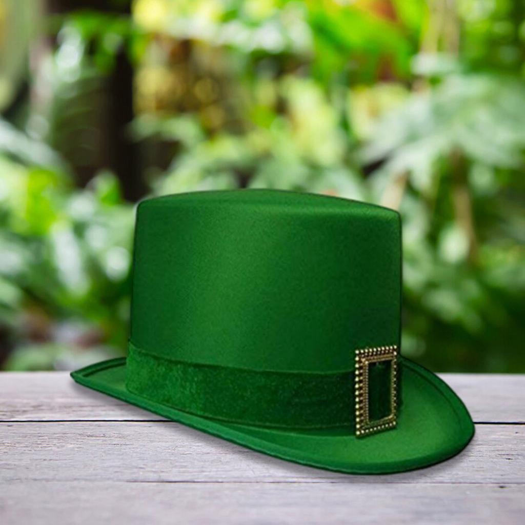 Green Felted Hat Tie Set Festives Celebrations Hat Retros Gentleman Hat Costume Accessory