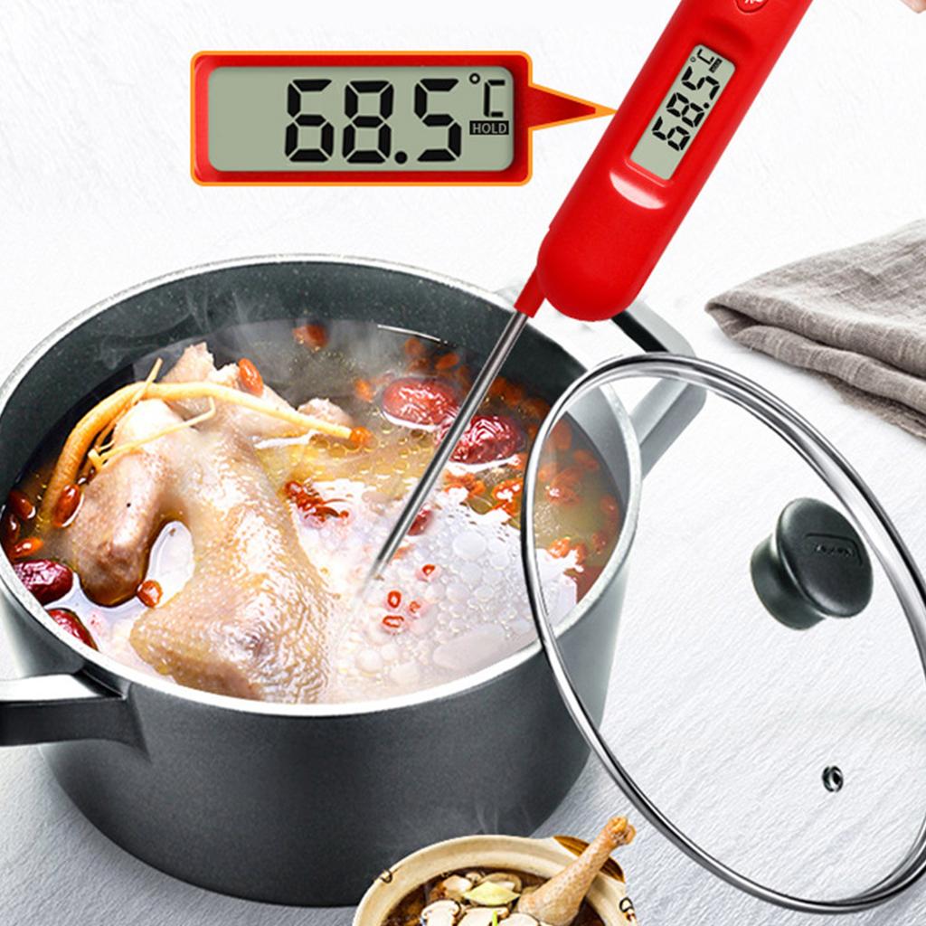 Digital Meat-, Instant Reading Speed Increased, 2-3 Seconds, Accuracy Of ± 0.8 ℃, Locking Function, 304 Stainless Steel