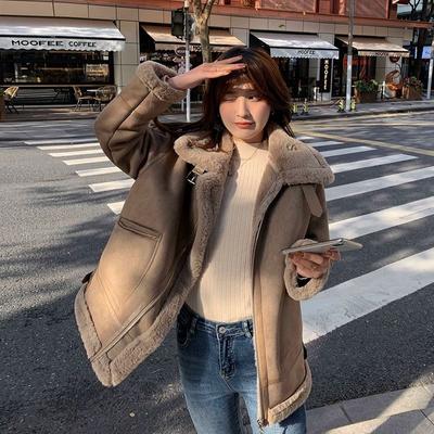 Γούνα ενσωματωμένο αρνί μάλλινο μπουφάν Γυναικείο Χειμερινό Νέο Υψηλής ποιότητας απομίμηση Lamb Wool Suede Locomotive Ρούχα