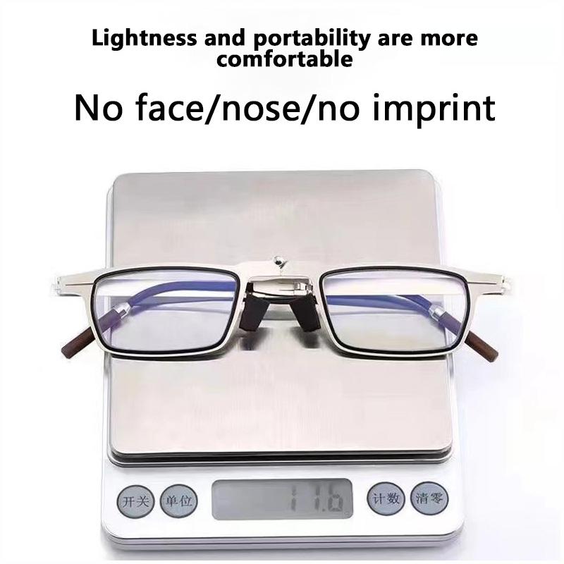 Portable Folding Reading Glasses Women Men Anti-Blue Light Ultra Thin Computer Sticky Phone Spectacles Ultra-Thin Glasses Case