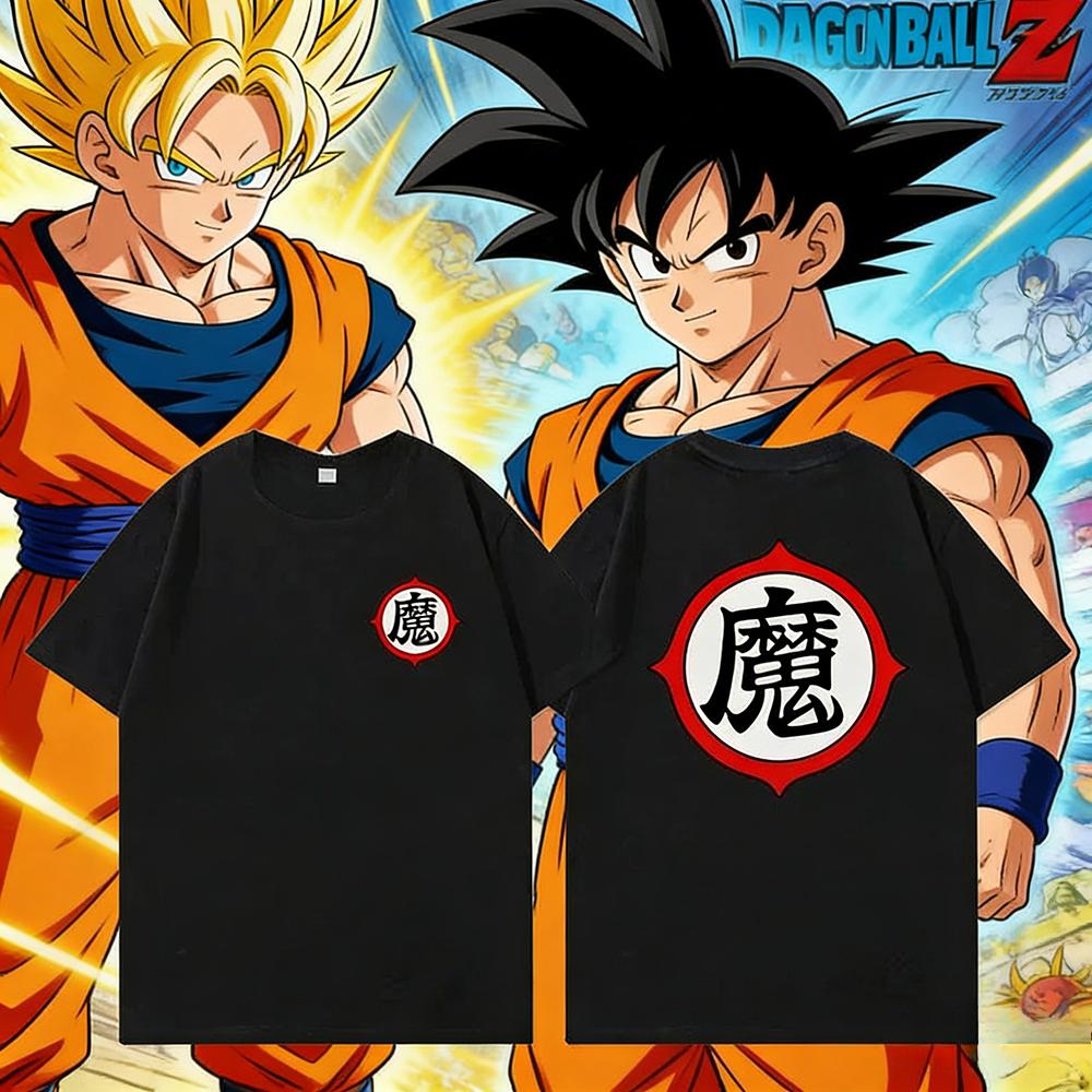 Dragon Ball Short Sleeved T-Shirt Loose Cotton Casual Top Cartoon Anime Dragon Ball Printed Summer Short Sleeved Top