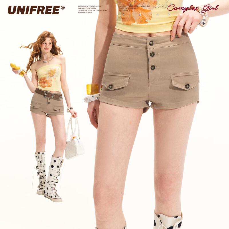 UNIFREE American Retro Washed Denim Shorts M