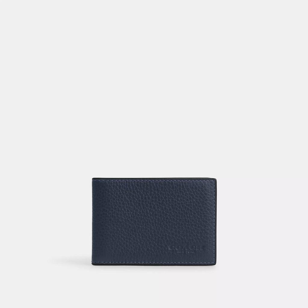 Coach Compact Billfold Wallet Gunmetal Black