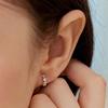 Flower Settimg Clear Hoop Earring