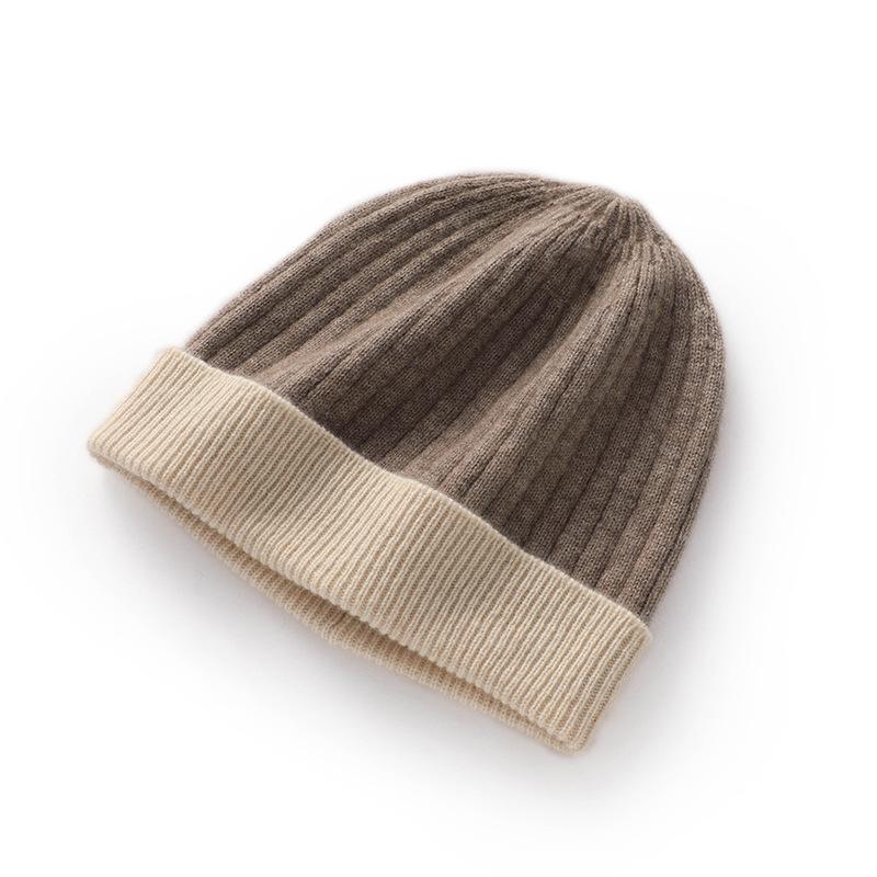 Soft Cashmere Autumn and Winter New Style Unisex Casual Ear Protection Color Matching Hat Fashionable Knitted Hat