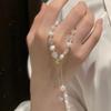 New natural freshwater pearl crystal bracelet for women, summer pull-out adjustment, simple, versatile, high-end niche accessory