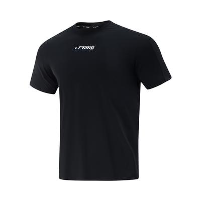 Patogūs Kvėpuojantys Universalūs raidės apvalia iškirpte trumpomis rankovėmis T-shirt vyriški viršutiniai drabužiai Juodi ATSV389-1