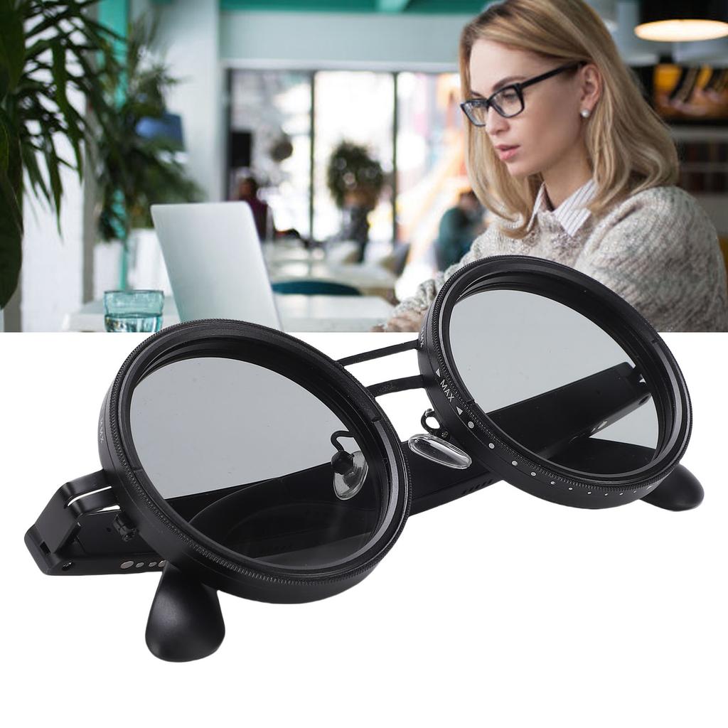 Smart Translation Glasses Round 52mm ND2-400   Dimming Polarized Sunglasses for Daily Use Travel