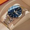 POEDAGAR Luxury Business Man Watch Stainless Steel Week Date Men's Wristwatch Waterproof Luminous Fashion Quartz Watches for Men