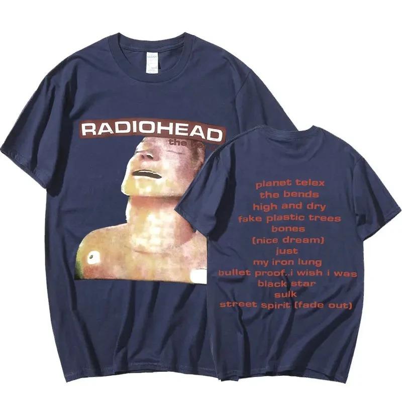 Vintage Rock Band Radiohead T Shirt Men 100% Cotton T-shirts Hip Hop The Bends Music Album Print Tee Shirt Oversize Top