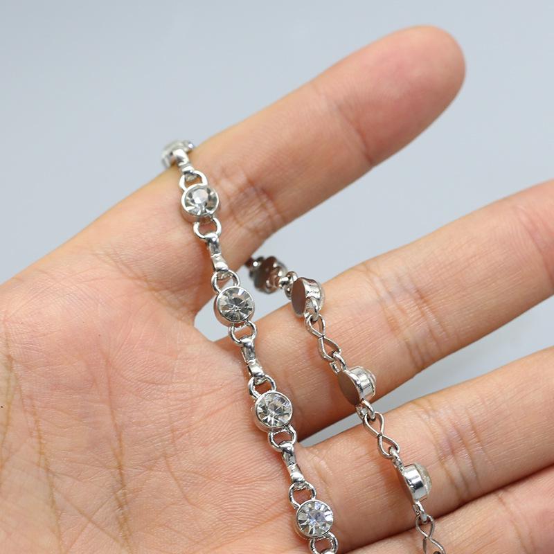 Elegant Women's Rhinestone Chain: Metal Flower Waist Belt & Shoulder Strap for Skirts, Backpack, DIY Accessories