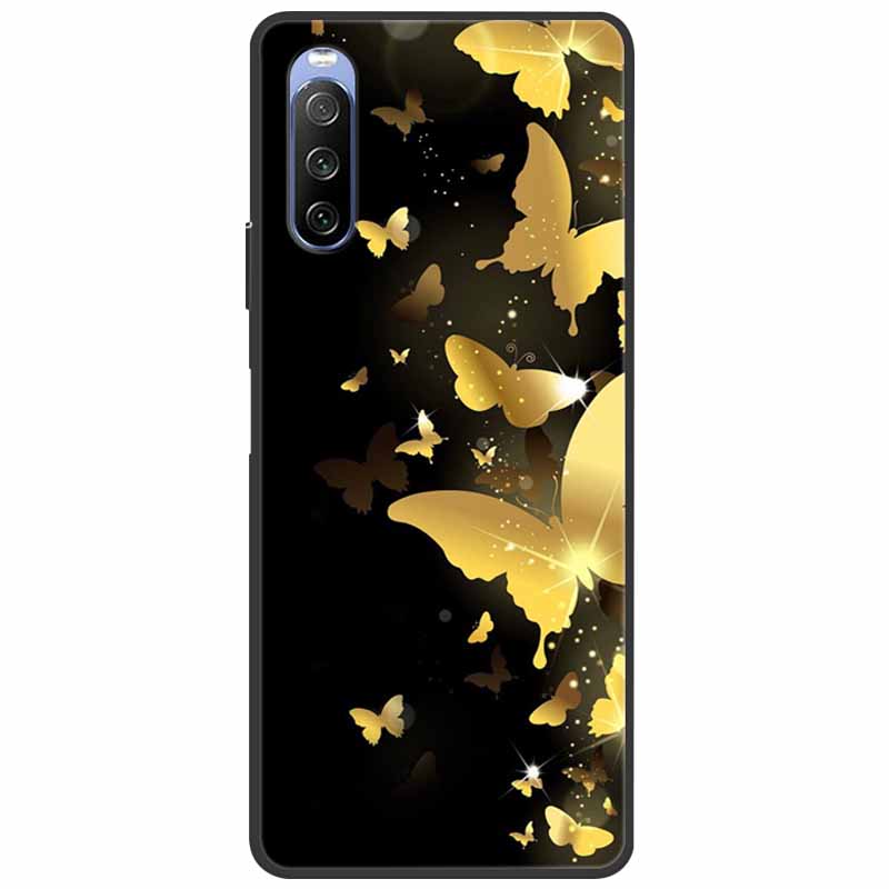 Soft Cover For Sony Xperia 10 III /5 III /1III Case Silicone Painted Marble Cat Funda Cover for Sony Xperia 1 II /10 II /5 Coque