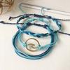 3Pcs Women Summer Beach Sea Wave Strand Bracelet Adjustable Bangle Jewelry Gift
