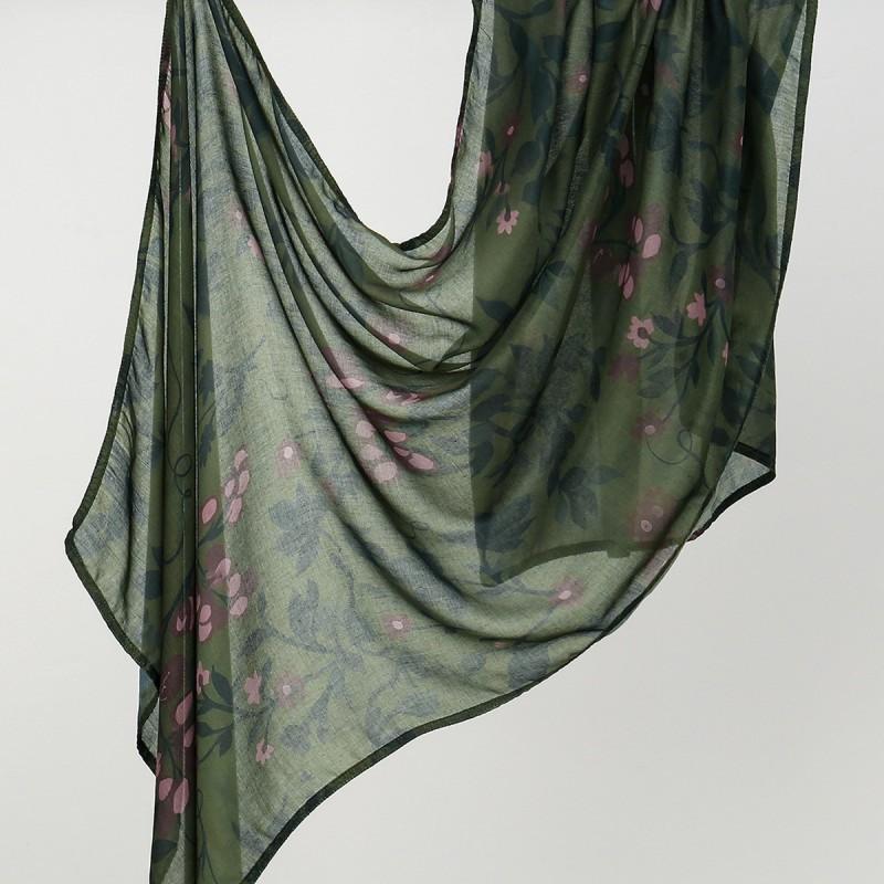 Ins Style Printed Thin Gauze Scarf Personalized All-match Sunscreen Large Shawl Long Women's Headscarf