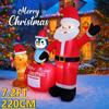 7.2FT Xmas Holiday Inflatable Yard Decor Santa Penguin Gingerbread Man Set LED Christma Home Decoration Ornament Toy Gift Decor