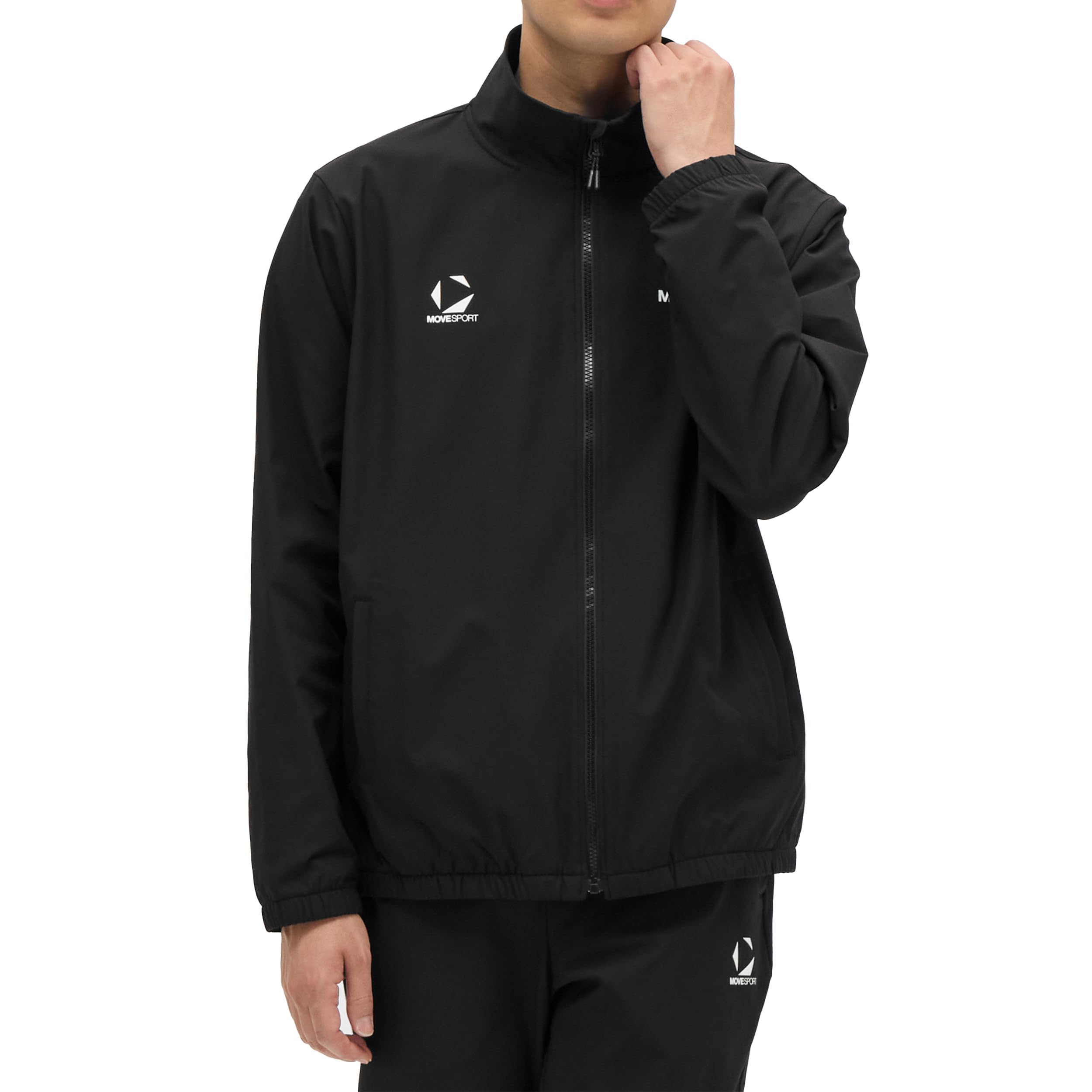 

Move Sports Cross Descente Эластичная тканая куртка-стойка Мягкая на ощупь и удобная для тренировок, бега, ходьбы, мужская, двойного плетения, BK00