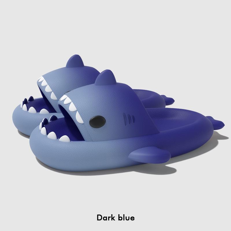 

fashion Gradient Color Shark Slippers 4cm Thick Sole Indoor Bathroom Summer Shoes Woman Men Beach Street Slides Cute Cartoon Footwear 38-39(Foot24-24.5cm)