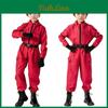 Traje de Role Play do Jogo da Lula Bodysuit Vermelho com Tecido de Poliéster para Adolescentes e Cosplayers Fantasia de Halloween