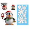 Festive Home Window Decor Christmas Static Clings, Reusable Decals with Santa Snowman Snow Storefront Holiday Ornaments House Designs, Double