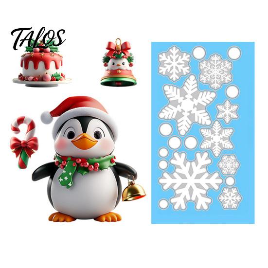 Festive Home Window Decor Christmas Static Clings, Reusable Decals with Santa Snowman Snow Storefront Holiday Ornaments House Designs, Double