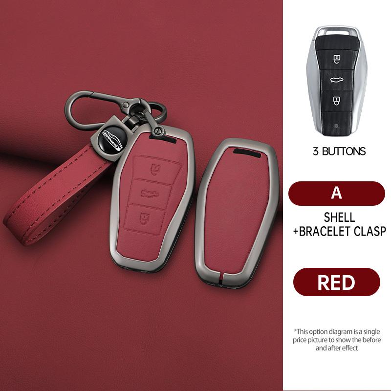 Zinc Alloy Car Key Case For Jac Js8 Sehol Qx X8 A7 E10X Js6 Sei 6 Prosol Qx Remote Cover Shell Keychain Holder Auto Accessories