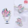 Kupfer Charm Anhänger Anhänger Authentisch Rosa Zirkon Blaue Wolke Herz Schöne Farben Anhänger Kompatibel Mit Armbändern Schmuck Damen Geschenk Herstellung Diy