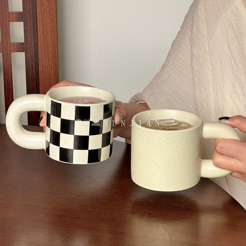 ZISIZ Retro Ink Splash Chubby Ceramic Mug