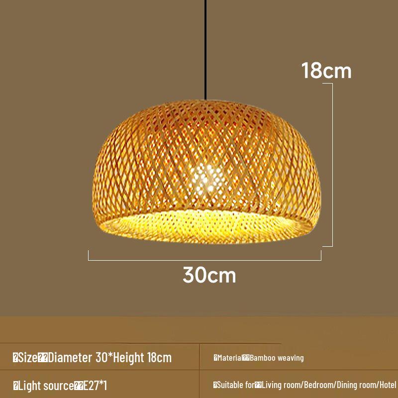 Bamboo Woven Pendant Light: Creative Pastoral Art for Study, Bedroom, Hallway, or Balcony