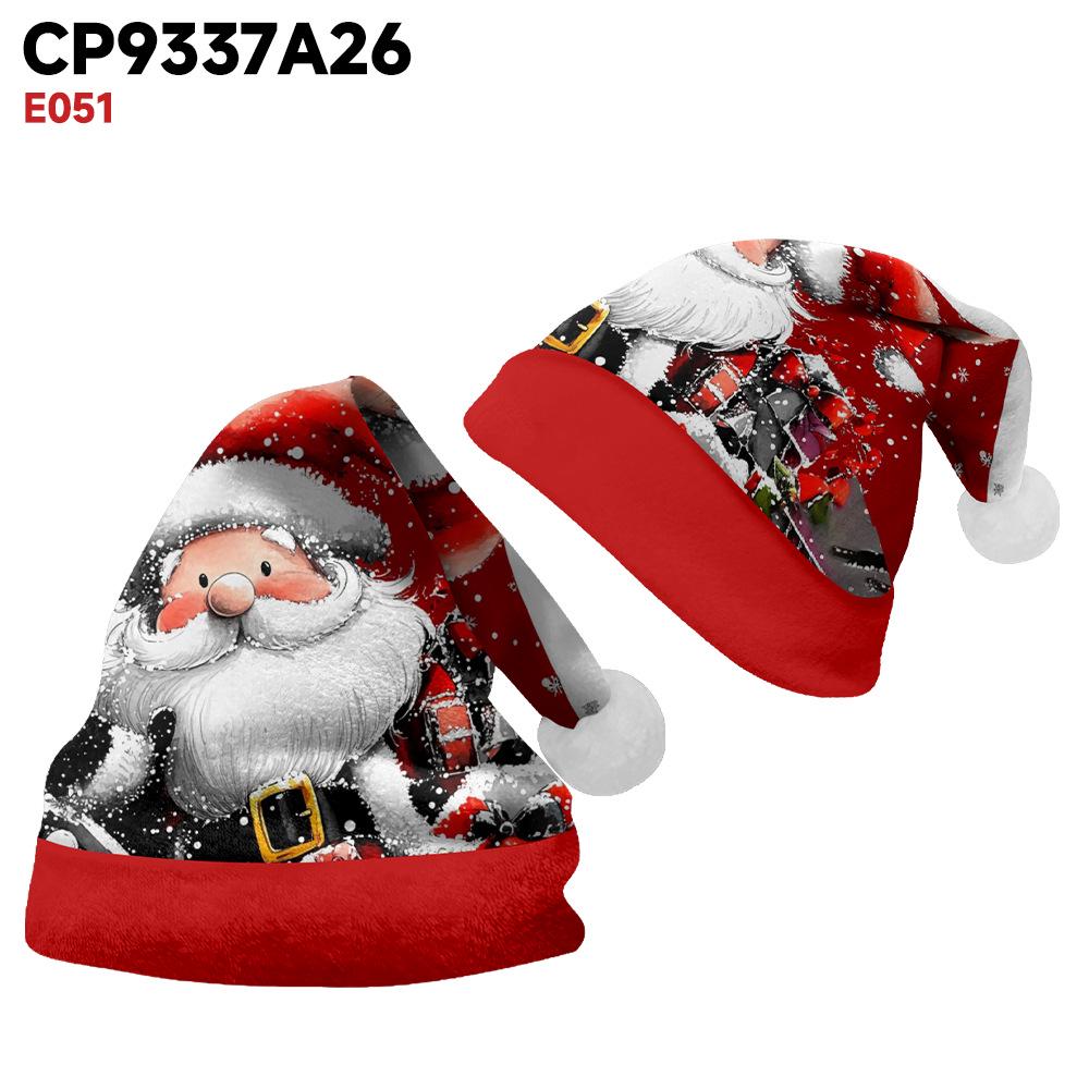 2024 New Double-Sided Plush Velvet Christmas Hat for Adults & Children - Customizable Design