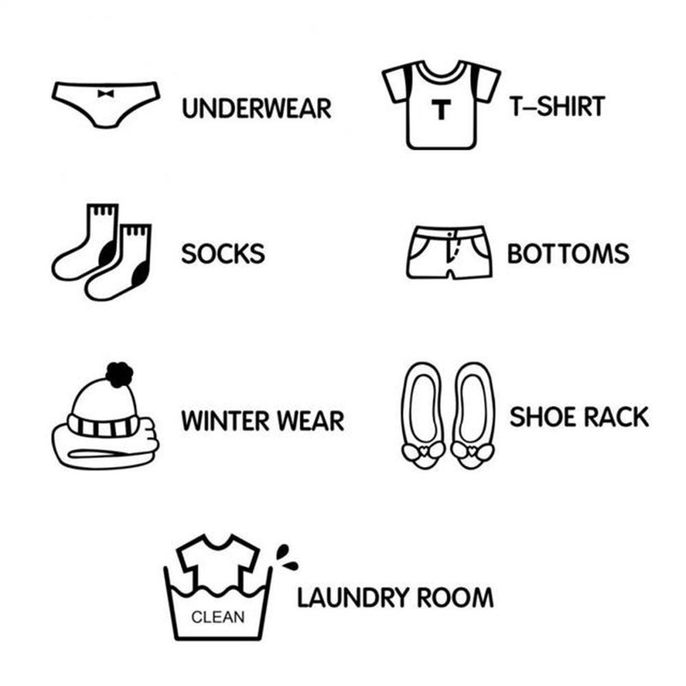 Room Wall Clothes Classification Beautify Decoration Wall Stickers Closet Logo Sticker Decals